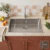 Pure.Sink Luxion Large stainless steel sink 74x40 cm undermount, flush mount, and top mount PLX7440-02